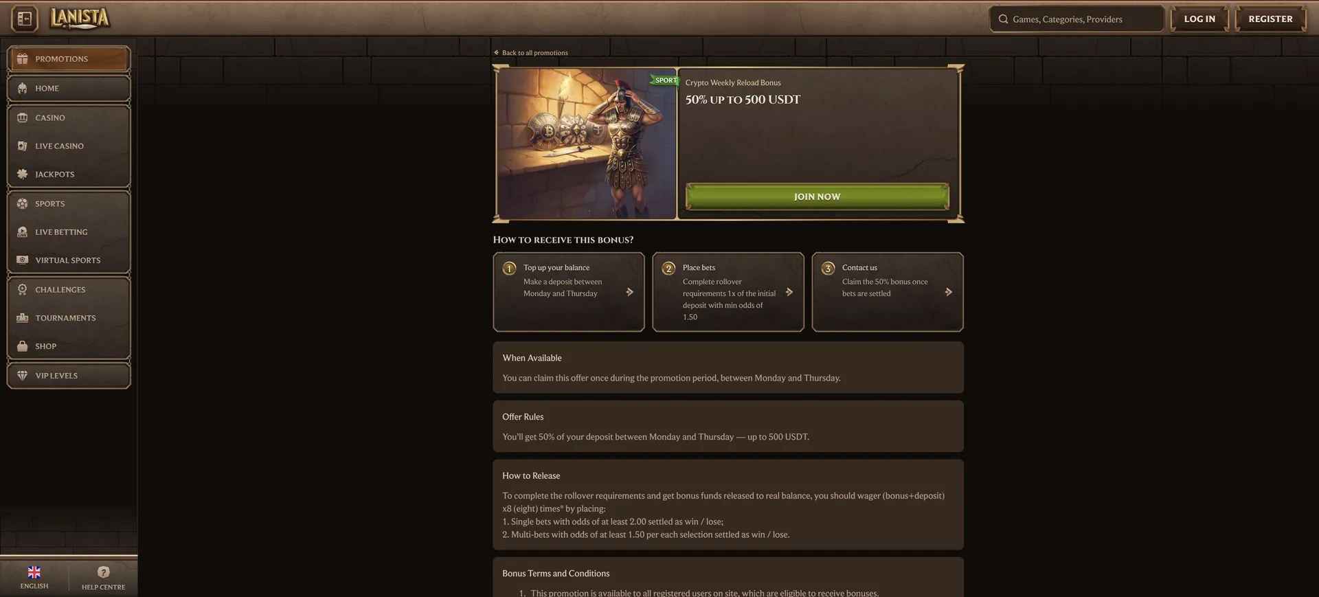 1 De Aktionen 8 Lanista Casino: 1 De Aktionen 8
